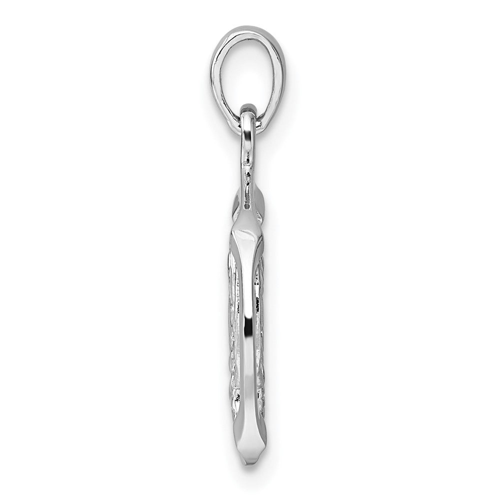 Sterling Silver Rhodium-plated Polished Cancer Zodiac Pendant