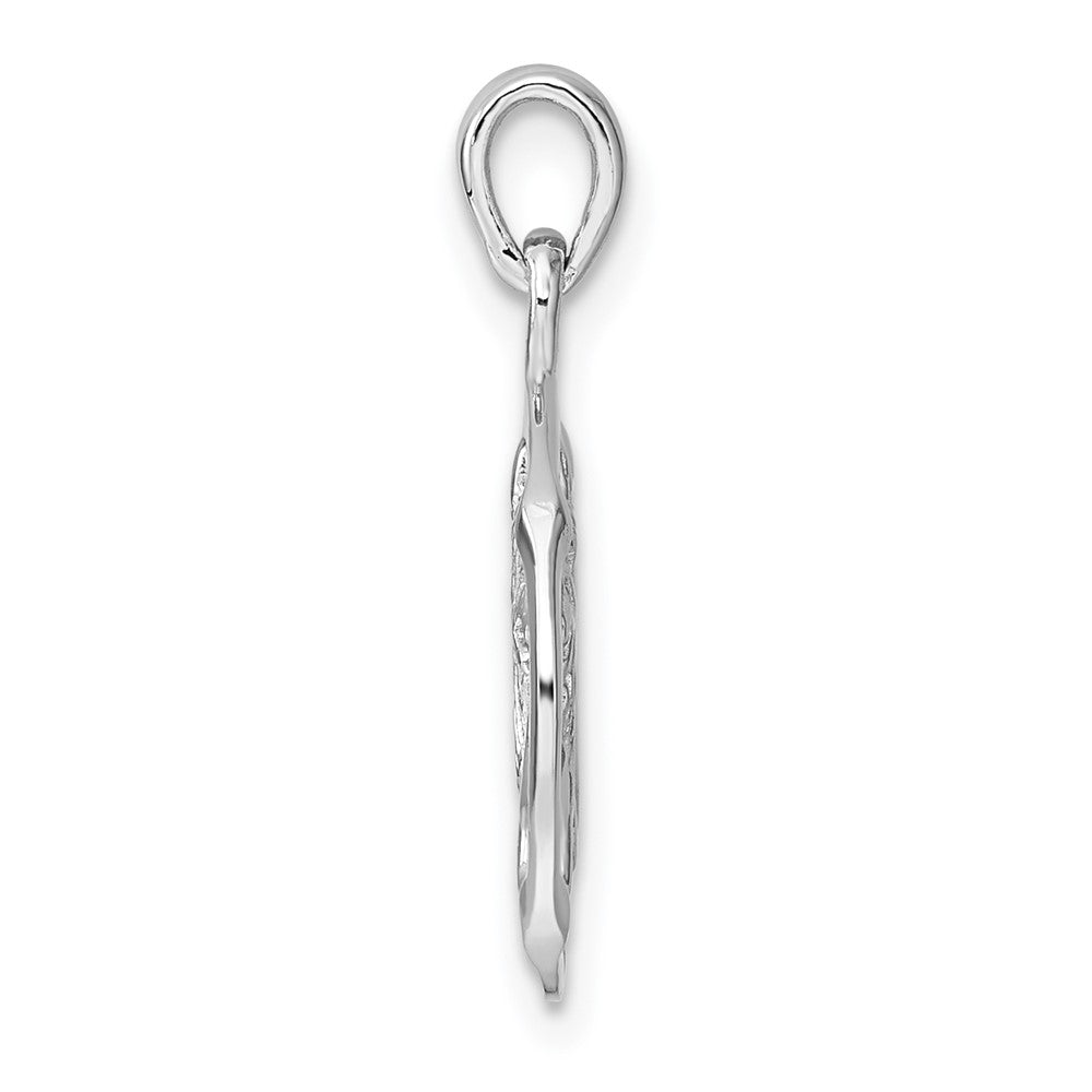 Sterling Silver Rhodium-plated Polished Leo Zodiac Pendant