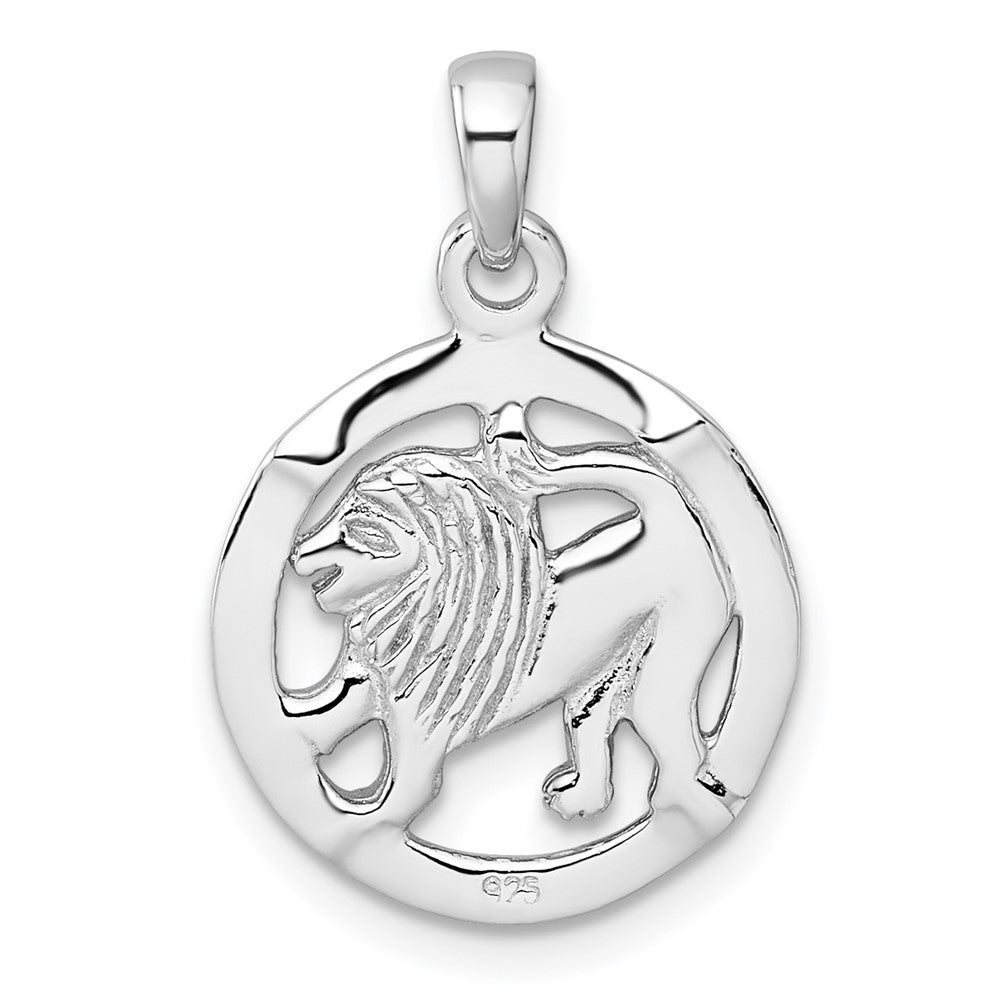 Sterling Silver Rhodium-plated Polished Leo Zodiac Pendant