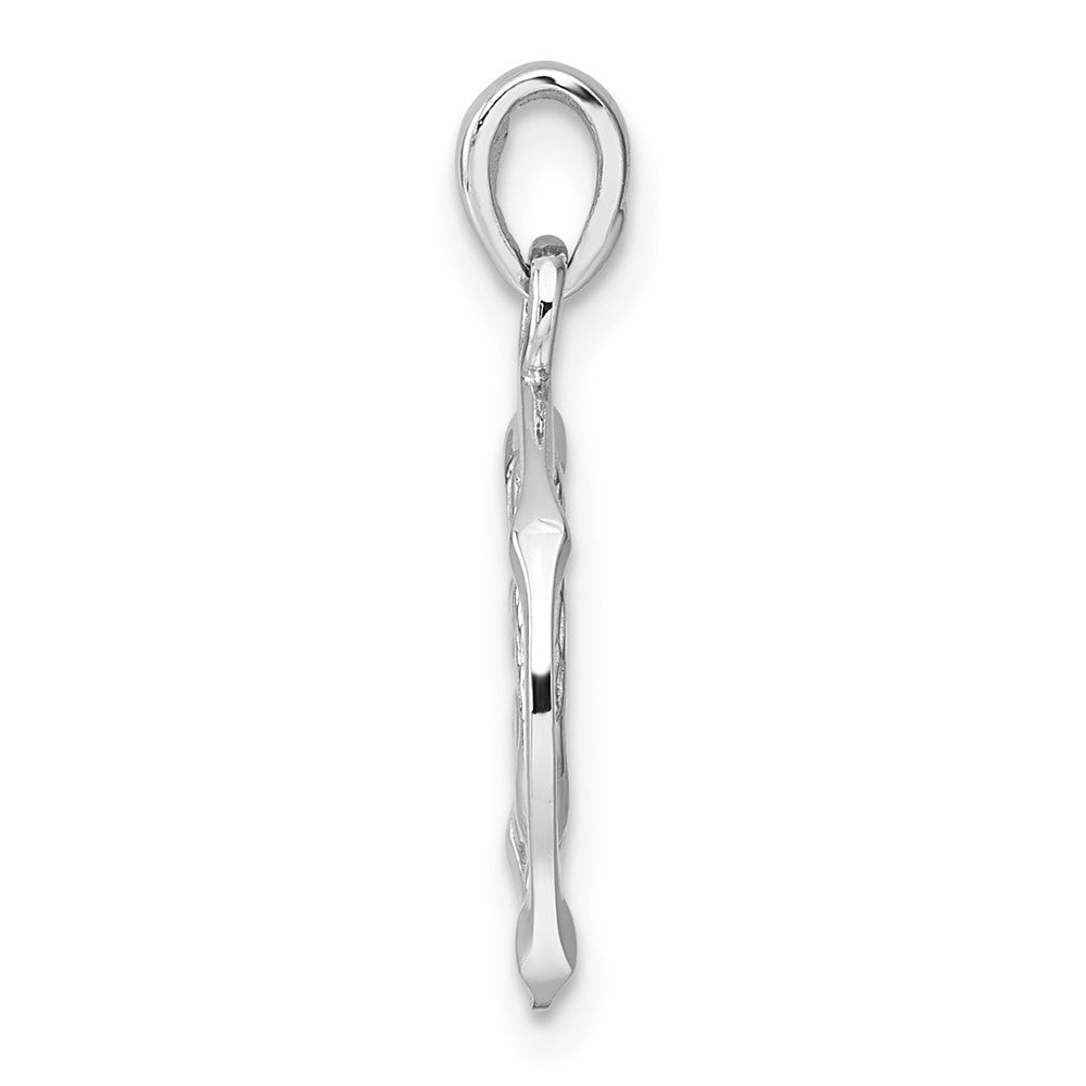 Sterling Silver Rhodium-plated Polished Virgo Zodiac Pendant