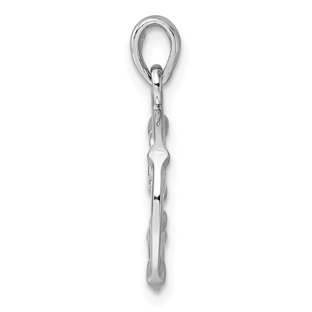 Sterling Silver Rhodium-plated Polished Libra Zodiac Pendant