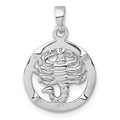 Sterling Silver Rhodium-plated Polished Scorpio Zodiac Pendant