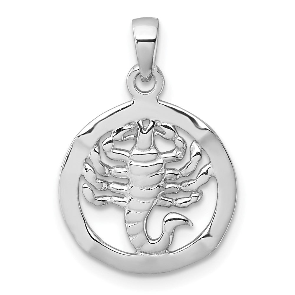 Sterling Silver Rhodium-plated Polished Scorpio Zodiac Pendant