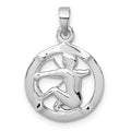 Sterling Silver Rhodium-plated Polished Sagittarius Zodiac Pendant