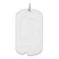 SSilver Rhodium-plated Polished Front/Satin Back Engravable Dog Tag