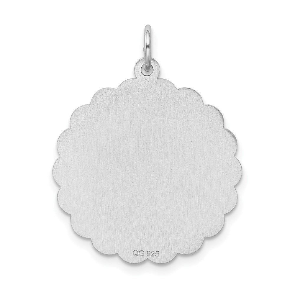Sterling Silver Rhodium-plated Happy Birthday Disc Charm