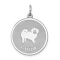 Sterling Silver Rhodium-plated Chow Disc Charm