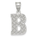 Sterling Silver Rhodium-plated Letter B Initial Pendant