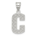Sterling Silver Rhodium-plated Letter C Initial Pendant