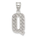Sterling Silver Rhodium-plated Letter Q Initial Pendant