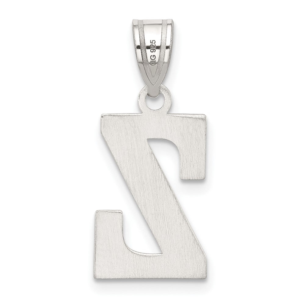 Sterling Silver Rhodium-plated Letter Z Initial Pendant
