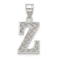 Sterling Silver Rhodium-plated Letter Z Initial Pendant