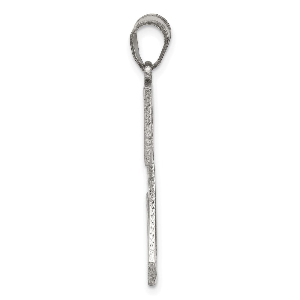 Sterling Silver Rhodium-plated Letter Z Initial Pendant