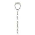 Sterling Silver Square Diamond-cut Letter O Initial Pendant