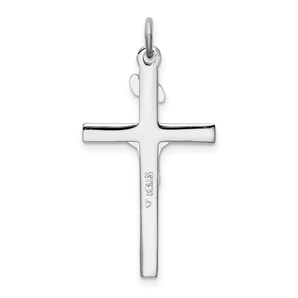 Sterling Silver Platinum-plated INRI Crucifix Pendant