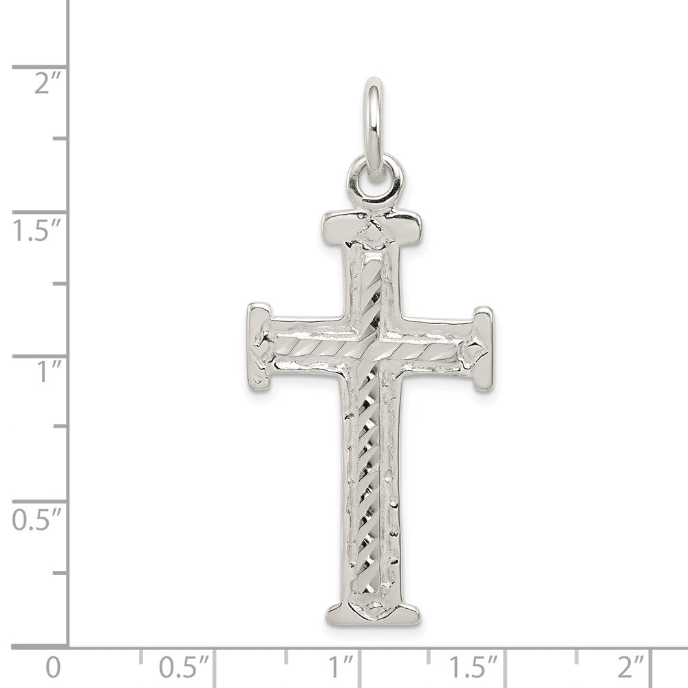 Sterling Silver Diamond-cut Cross Pendant