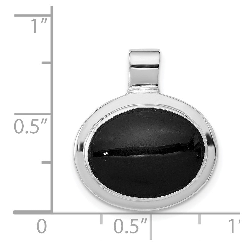 Sterling Silver Rhodium-plated Onyx Pendant