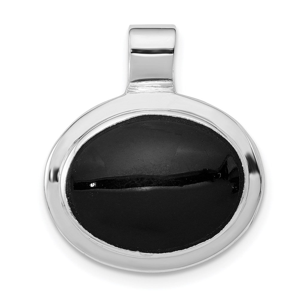 Sterling Silver Rhodium-plated Onyx Pendant