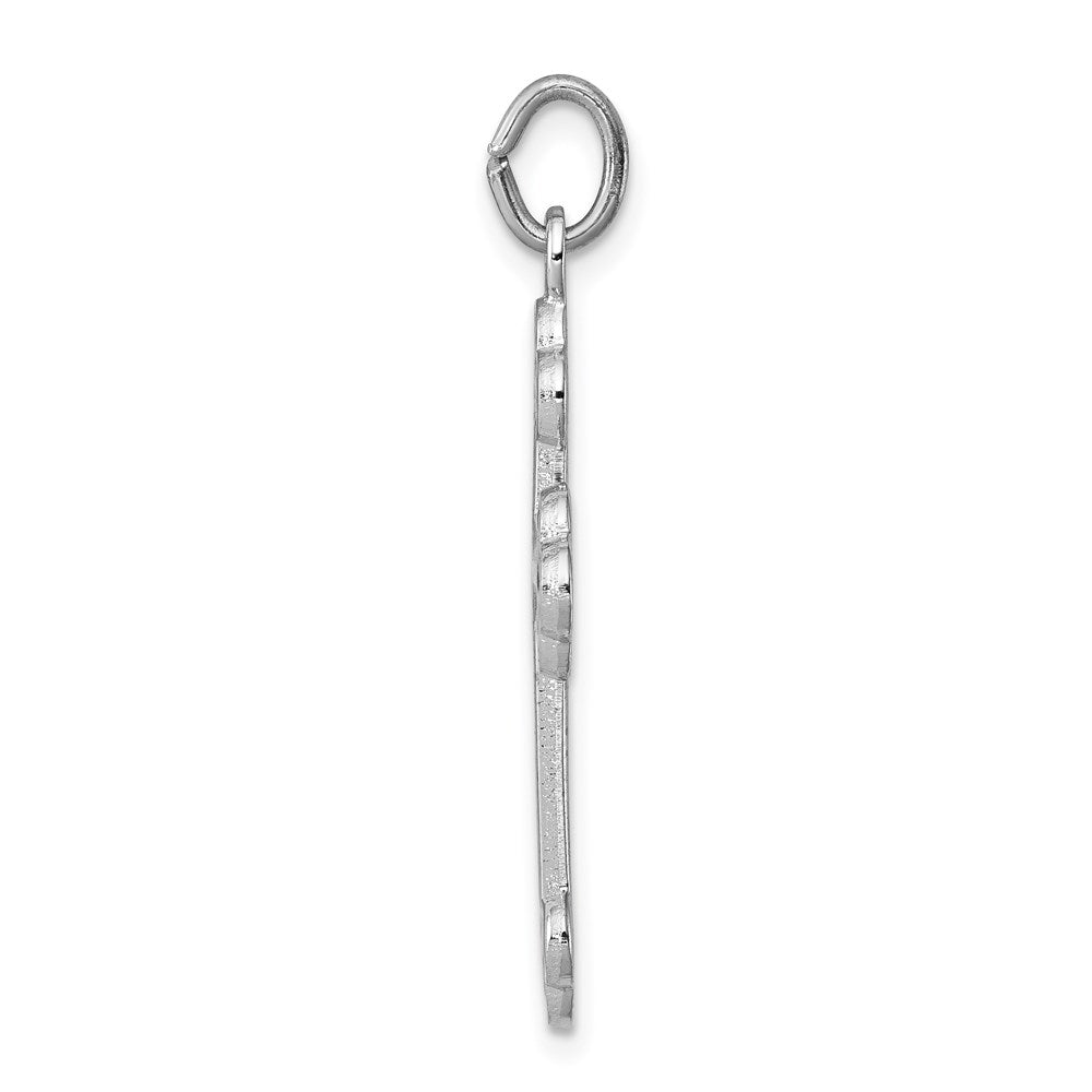 Sterling Silver Platinum-plated Enameled Cross Pendant
