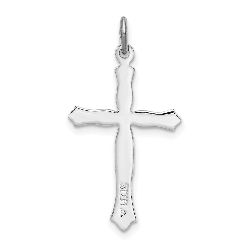 Sterling Silver Platinum-plated and Vermeil Cross Pendant