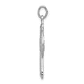 Sterling Silver Platinum-plated Satin Cross Pendant