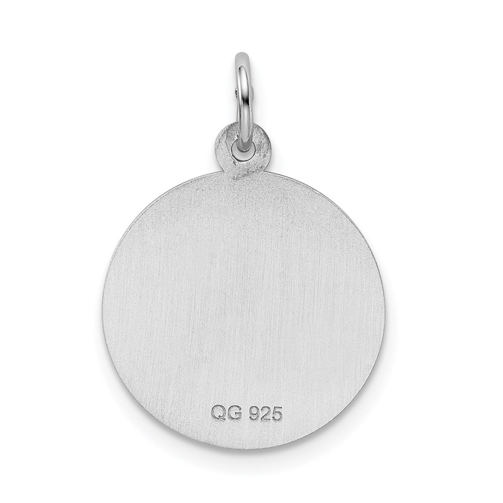 Sterling Silver Rhodium-plated Happy Birthday Disc Charm