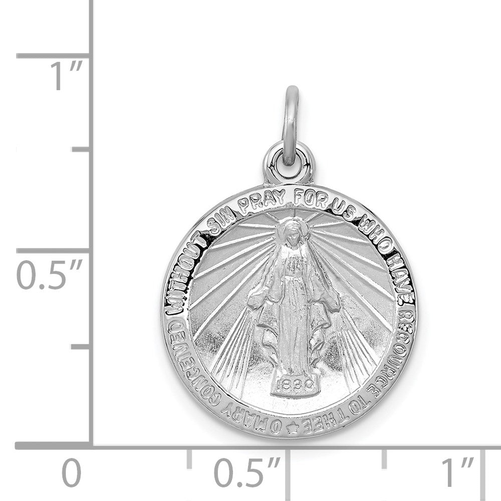 Sterling Silver Platinum-plated Miraculous Medal