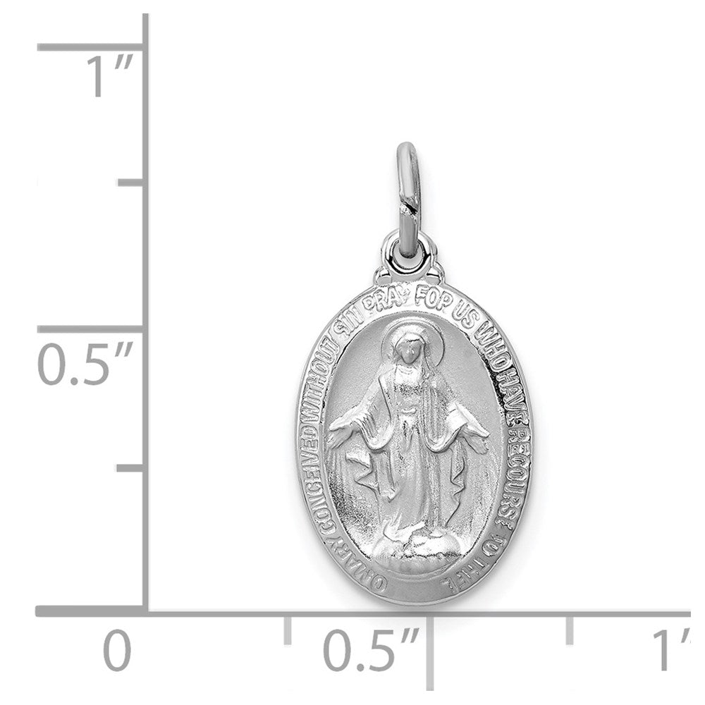 Sterling Silver Platinum-plated Miraculous Medal