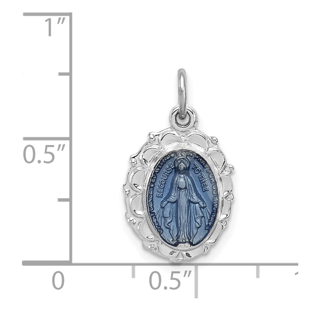 Sterling Silver Platinum-plated Miraculous Medal