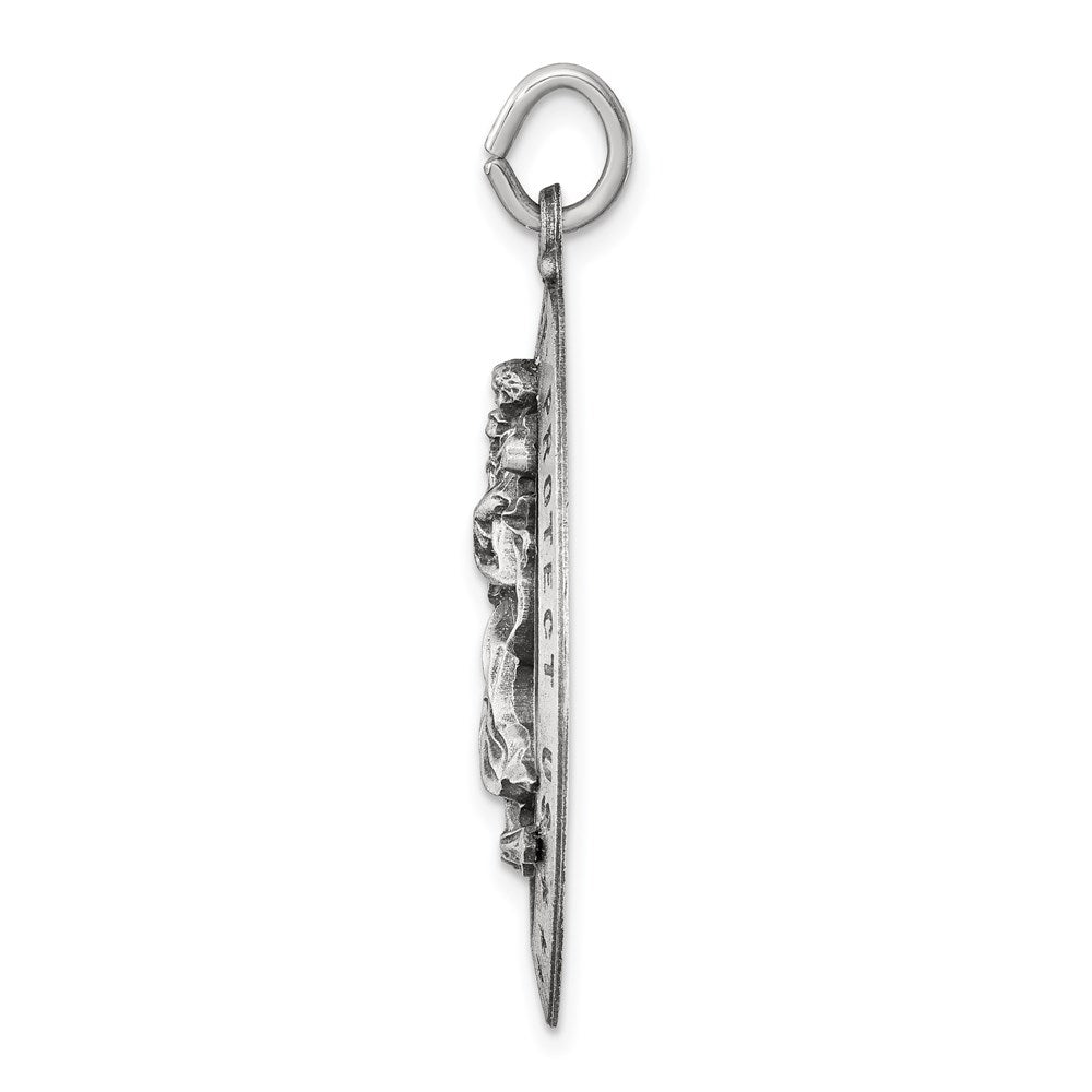 Sterling Silver Antiqued St. Christopher Medal