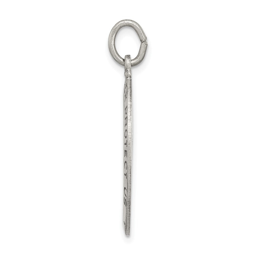 Sterling Silver Antiqued St.Christopher Soccer Medal