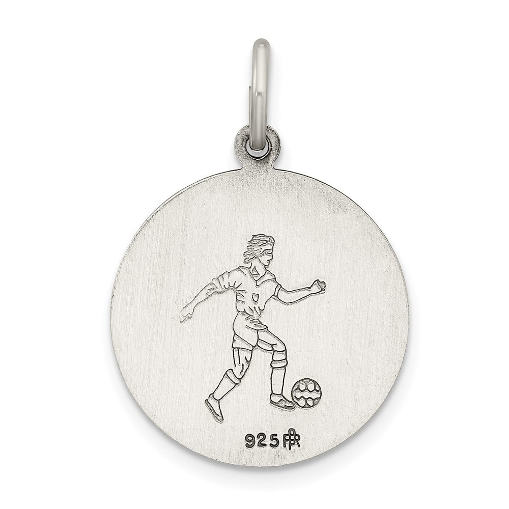Sterling Silver Antiqued St.Christopher Soccer Medal