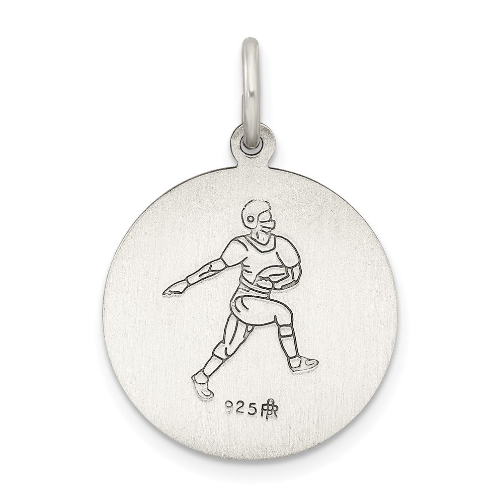 Sterling Silver Antiqued St.Christopher Football Medal