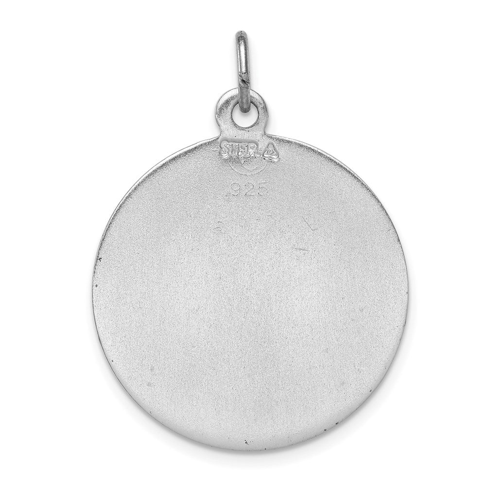Sterling Silver Platinum-plated Enameled Saint Michael Medal