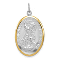 Sterling Silver Reversible Platinum-plated & Vermeil St. Michael Medal