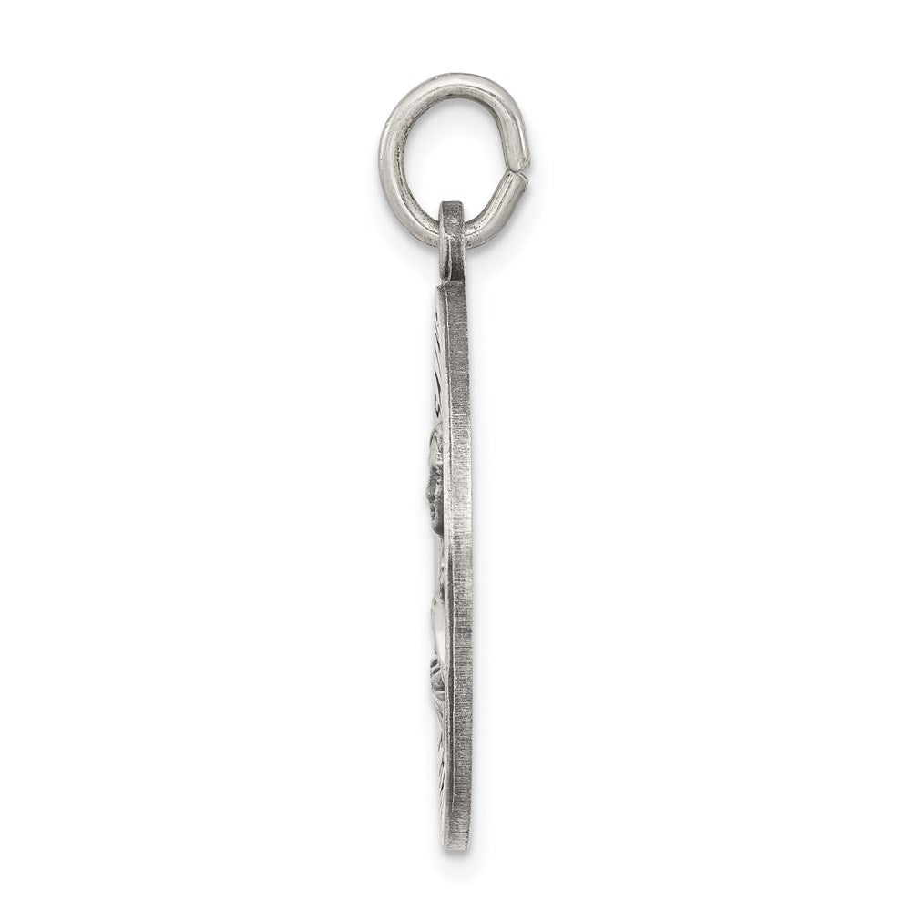Sterling Silver Antiqued St. Theresa Medal