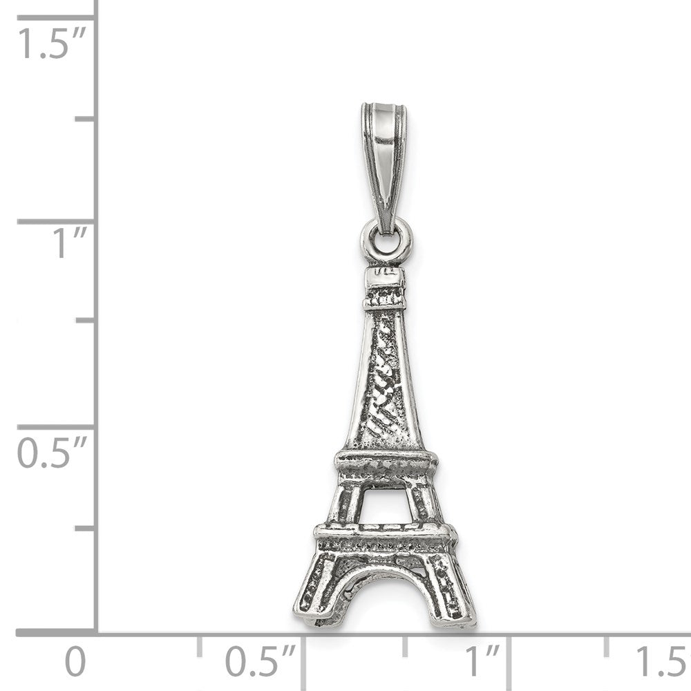 Sterling Silver Antiqued Eiffel Tower Pendant
