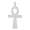 Sterling Silver Rhodium-plated Ankh Cross Pendant
