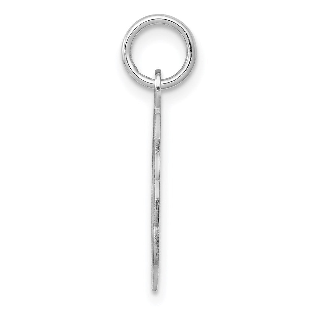 Sterling Silver Rhodium-plated Brocaded Letter Y Initial Charm