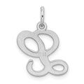 Sterling Silver Rhodium-plated Stamped Letter L Initial Charm