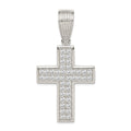 Sterling Silver Rhodium-plated CZ Cross Pendant