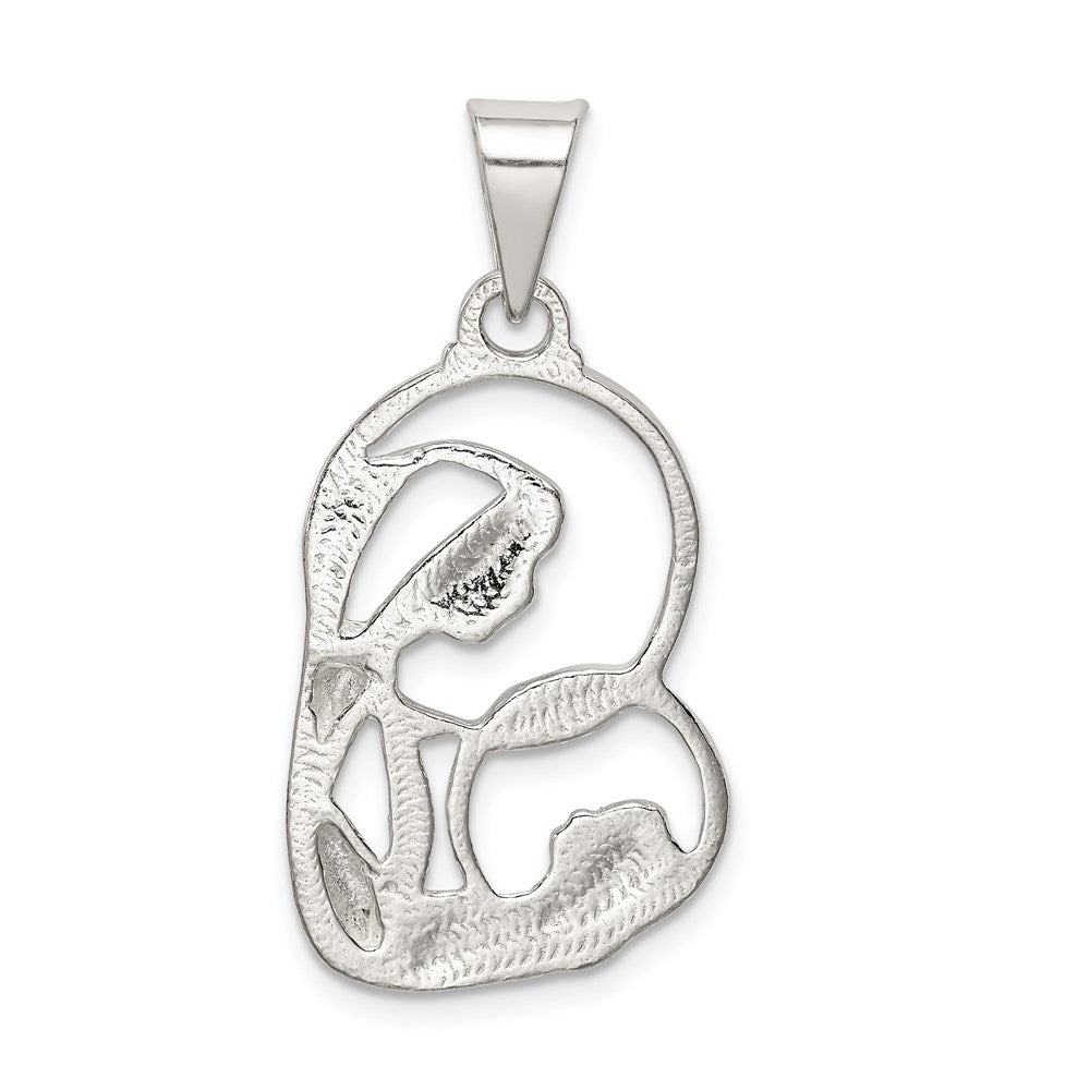 Sterling Silver Blessed Mary & Child Jesus Antique Finish Charm