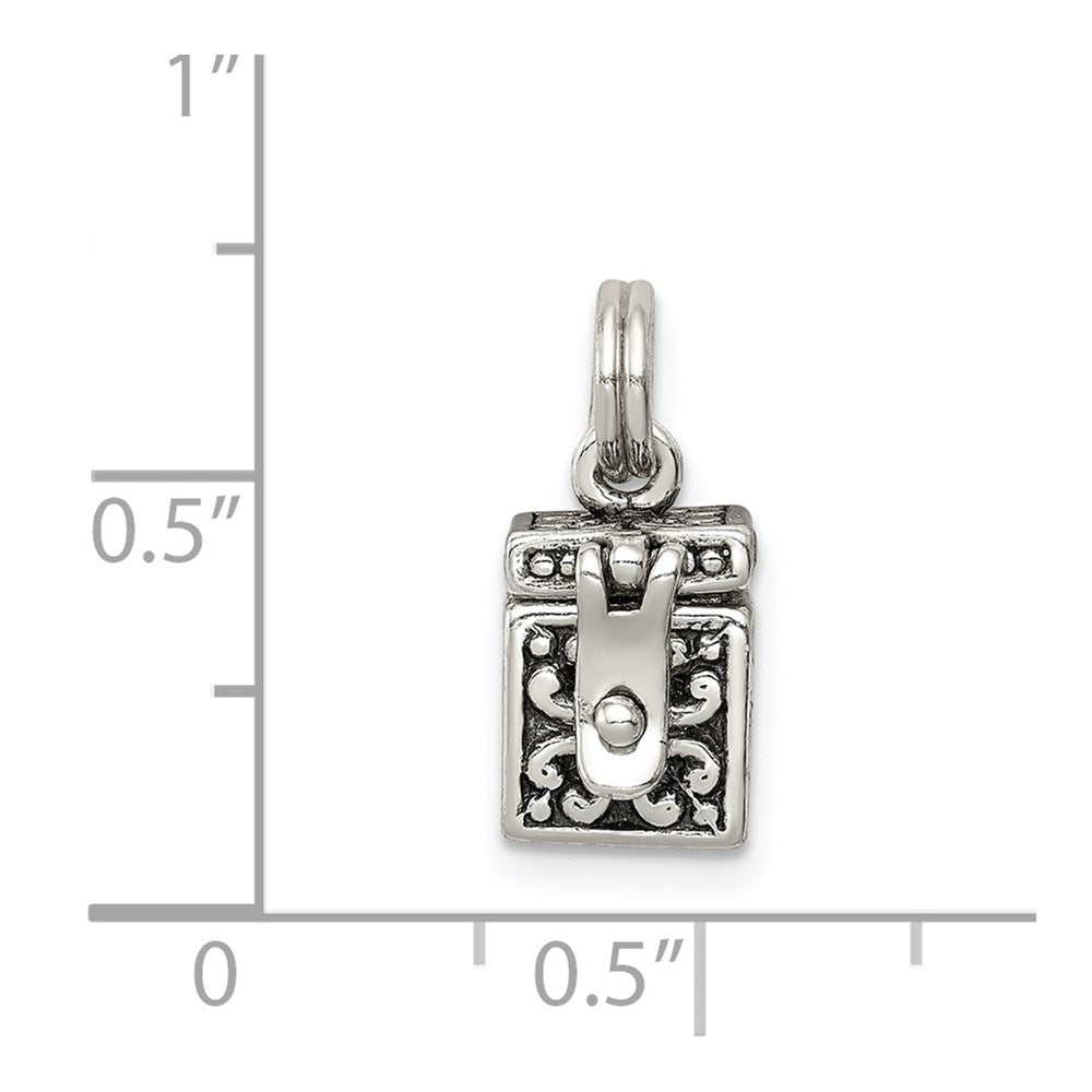 Sterling Silver Antiqued Angel Prayer Box Charm