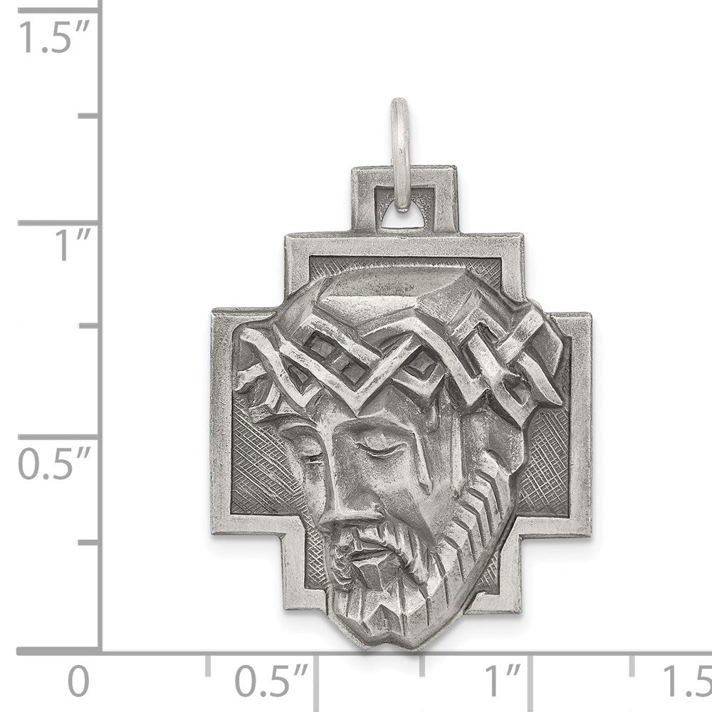 Sterling Silver Antiqued Ecce Homo Medal
