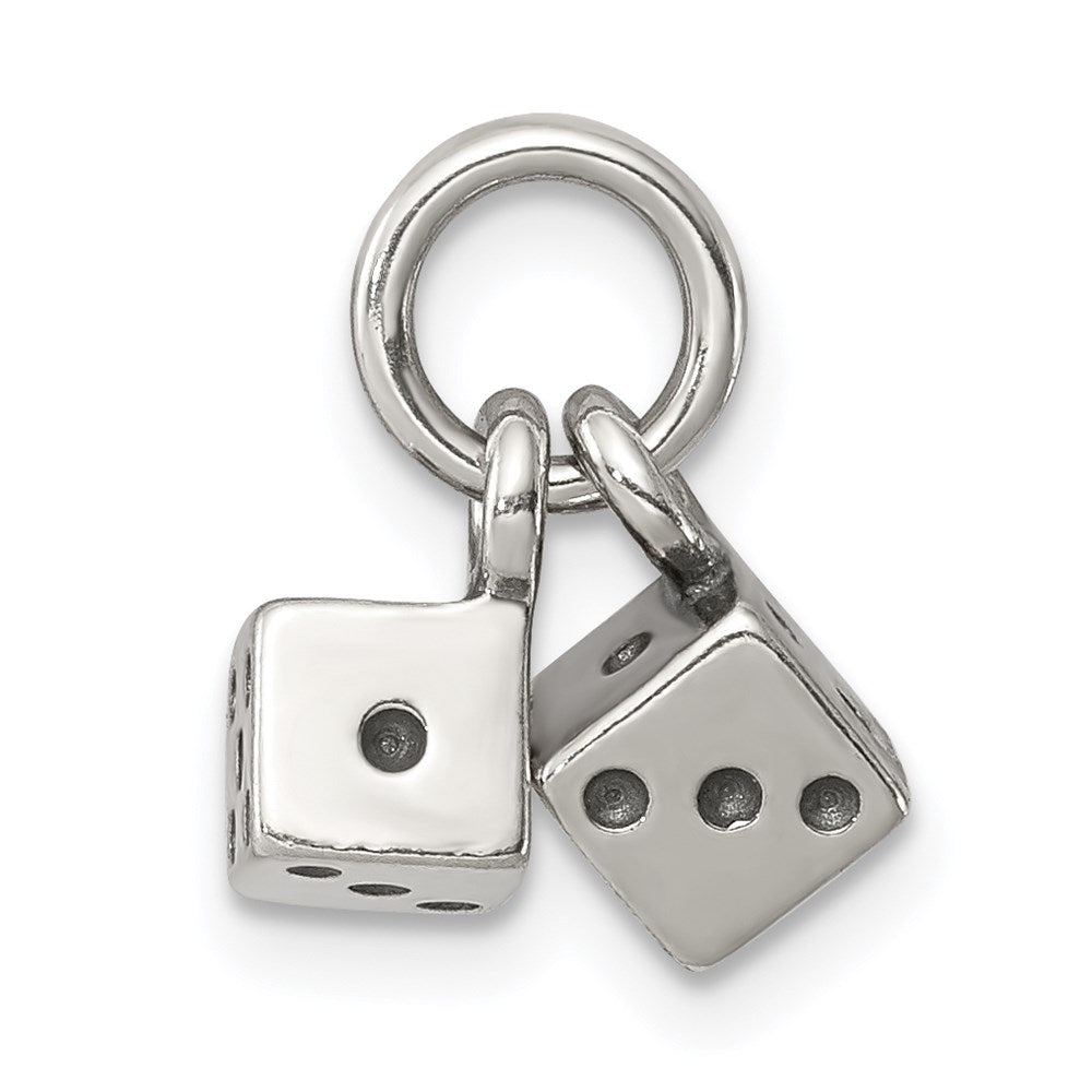Sterling Silver Antique Dice Charm