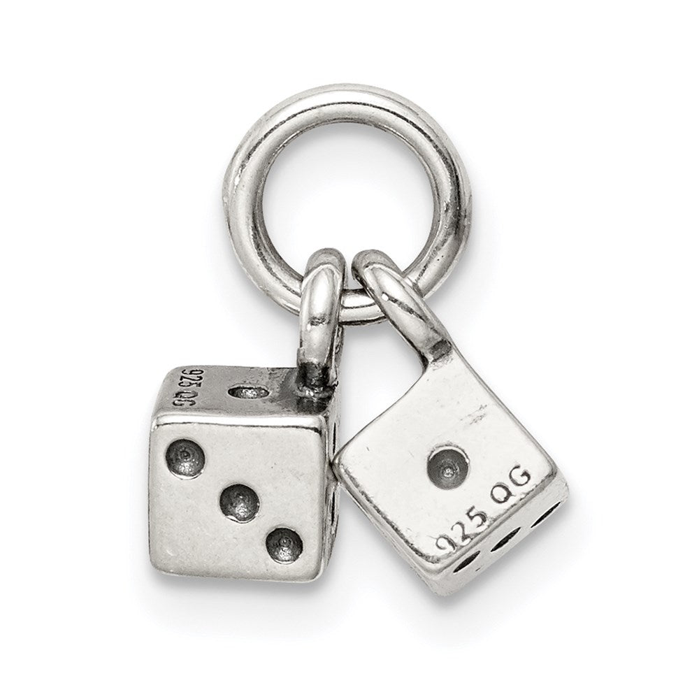 Sterling Silver Antique Dice Charm