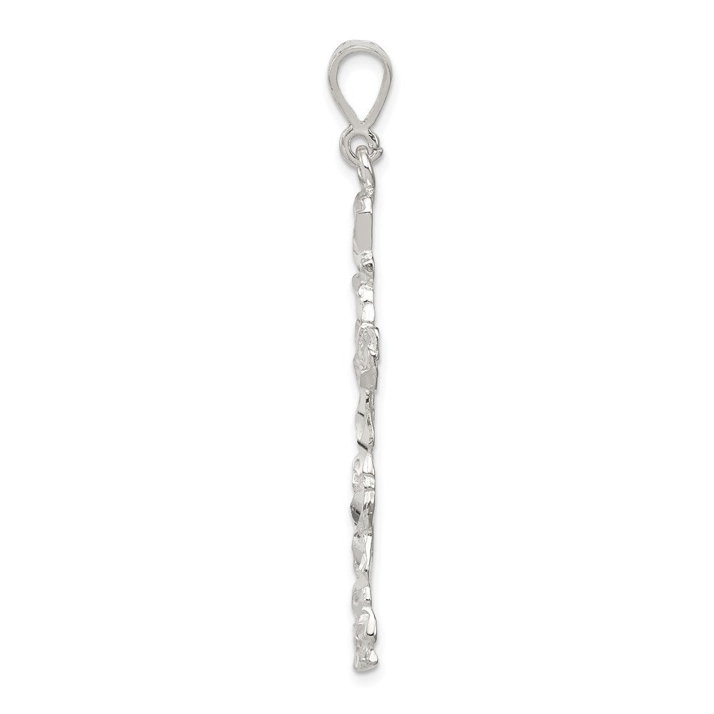 Sterling Silver Diamond-cut Cross Pendant