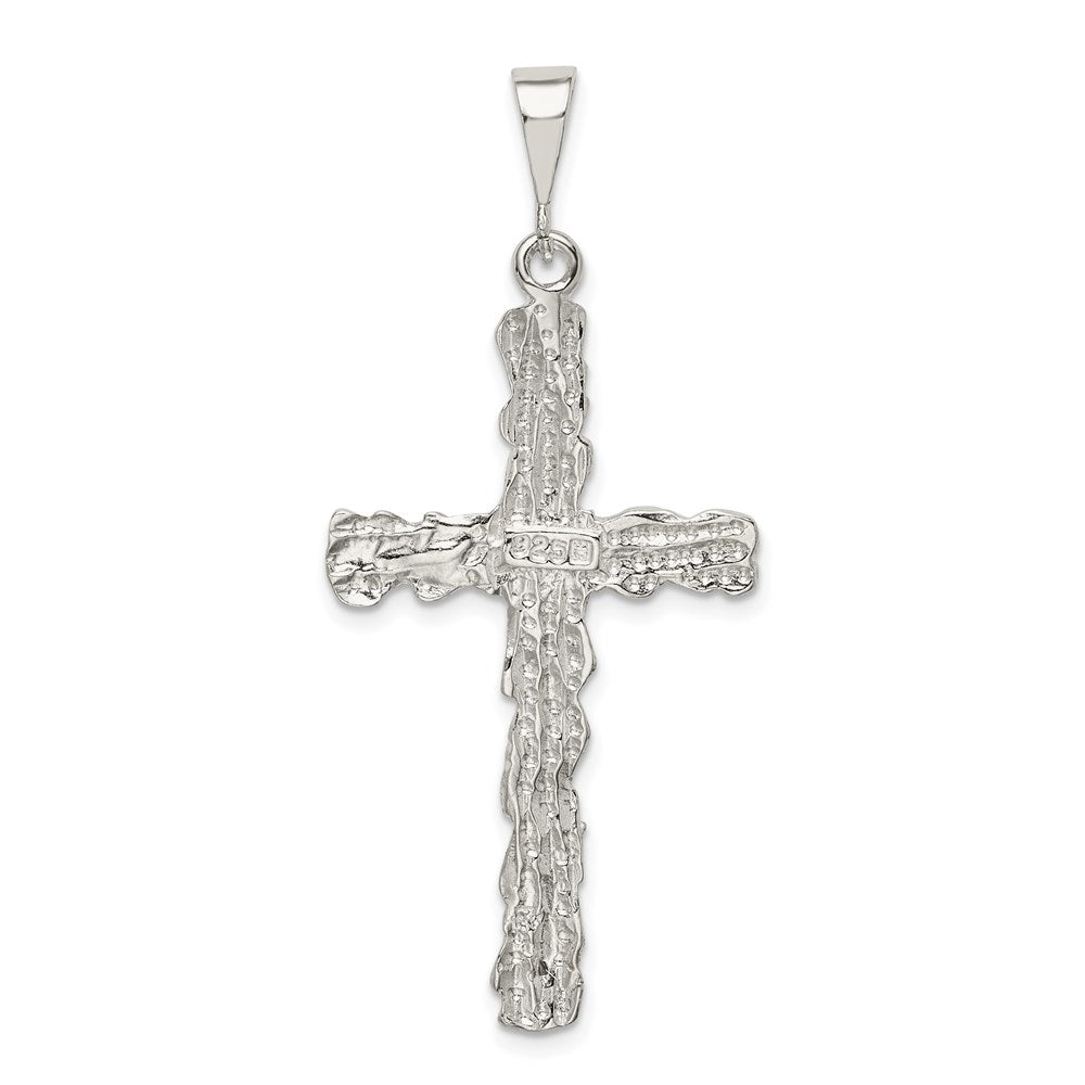 Sterling Silver Diamond-cut Cross Pendant