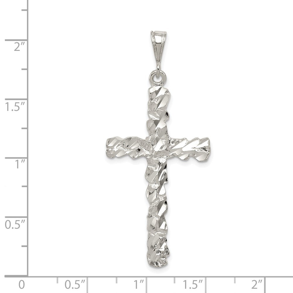 Sterling Silver Diamond-cut Cross Pendant