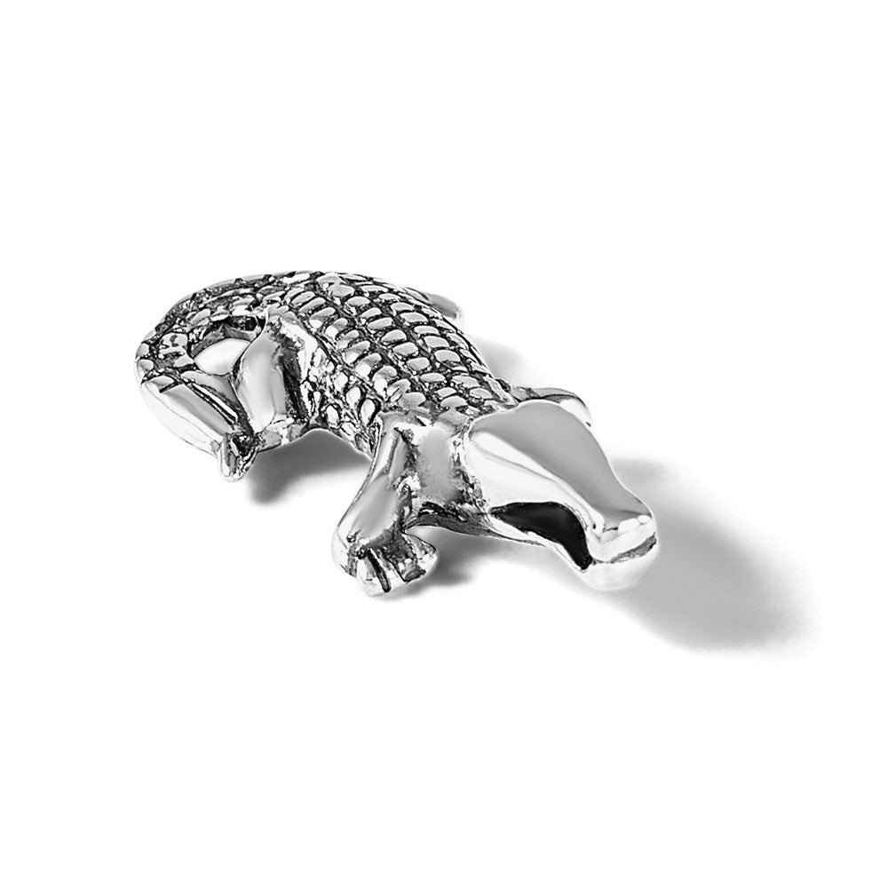 Sterling Silver Antiqued Alligator Chain Slide